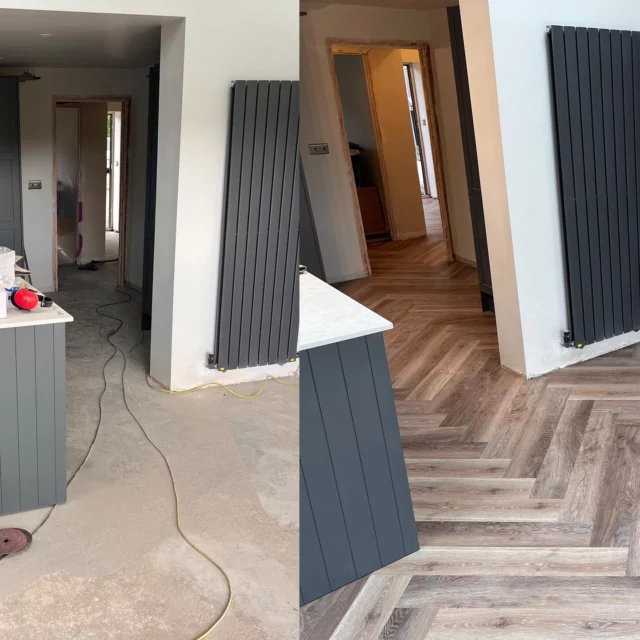 LVT Herringbone laid throughout the ground floor. Very happy with this one. @markdunscombe @george___9414